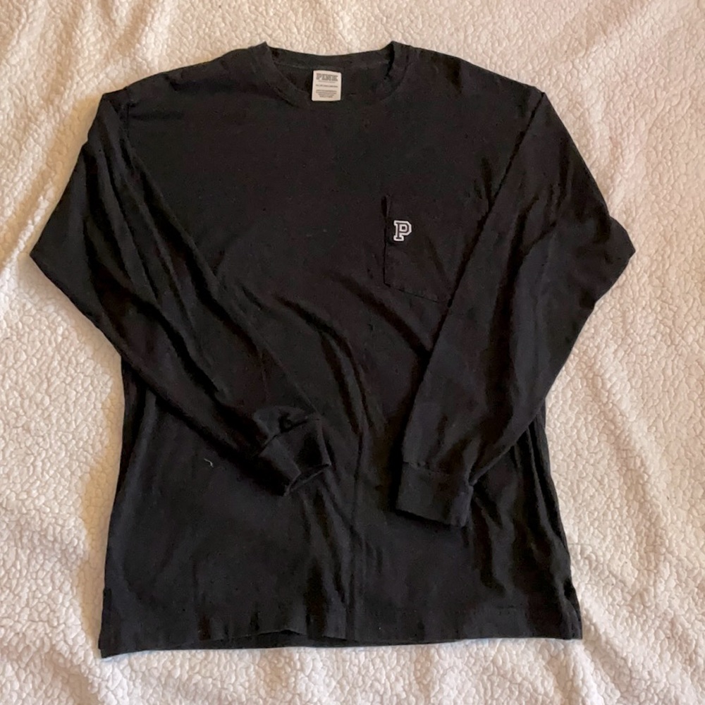 PINK Black long sleeve tee